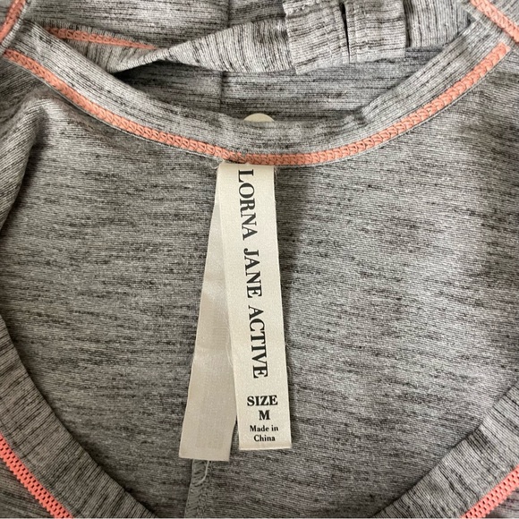 Lorna Jane Heathered Grey Y Back V-Neck Fitted Tank Top M - Picture 6 of 7